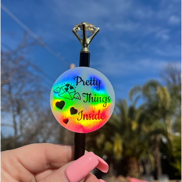 50 -Custom Made Pretty Things Inside Holographic 2” Stickers - Picture 4 of 4